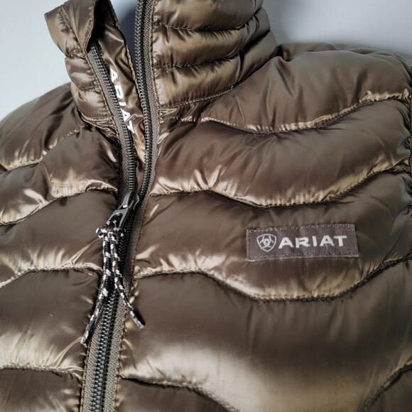 Ariat Ideal 3.0 Down Vest XS Brown Water Repellent Packable Western Outdoor - Picture 3 of 7